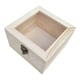thumbnail image 3 of Caja De Madera Natural Lisa Caja De Almacenamiento De Madera Sin Pintar Tapa De Vidrio 20x20x12cm, 3 of 5