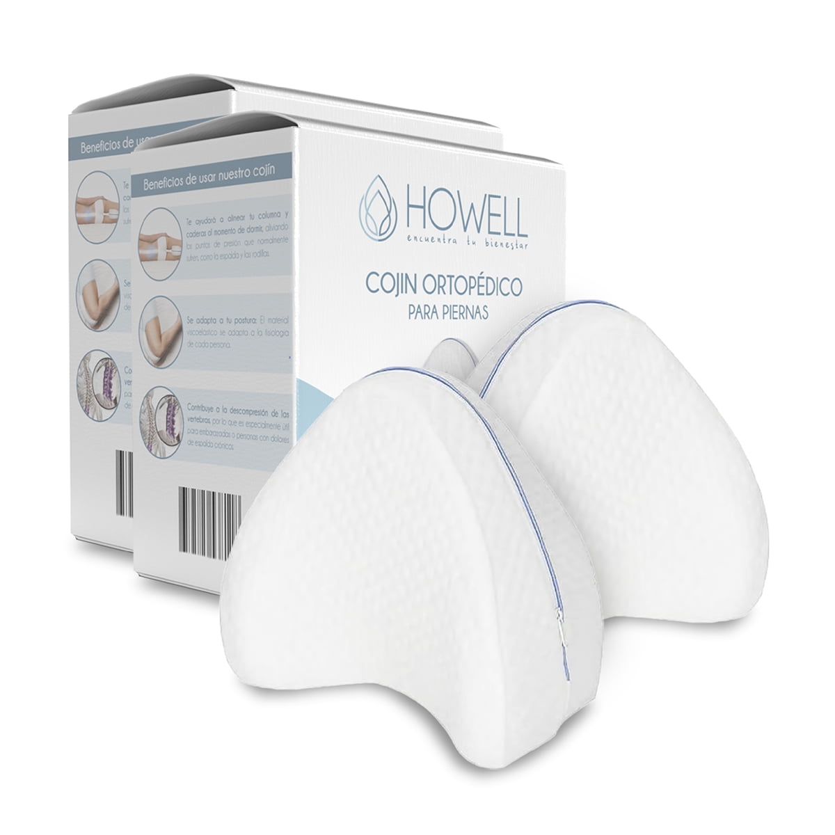 Howell - Pack X2 Almohada Memory Para Piernas Cojín Ortopédico Memory