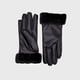 thumbnail image 1 of Guantes Mujer Cuerina Con Puño Peludo Suaves Abrigados Invierno negro Talla Única, 1 of 5