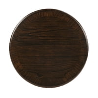 M&Ms - Retro Round Wooden End Table, Sofa Side Table With X-Shape Base For Family Dining Or Living Room. Espresso