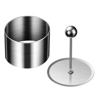 Magideal - Anillo De Acero Inoxidable Para Comida, Anillos Para Magdalenas, Mousse, Anillos De Pastelería Antiadherentes, Anillos Para Pastel Con Empujador Para , Medio