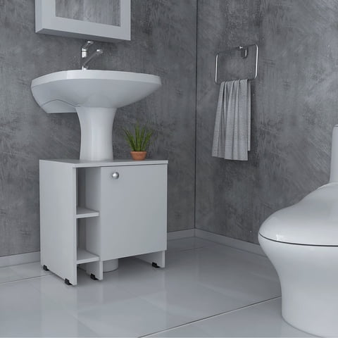 Tuhome - Mueble Para Lavamanos Bath 1 Puerta 50,9X47X37,4 Cm Blanco
