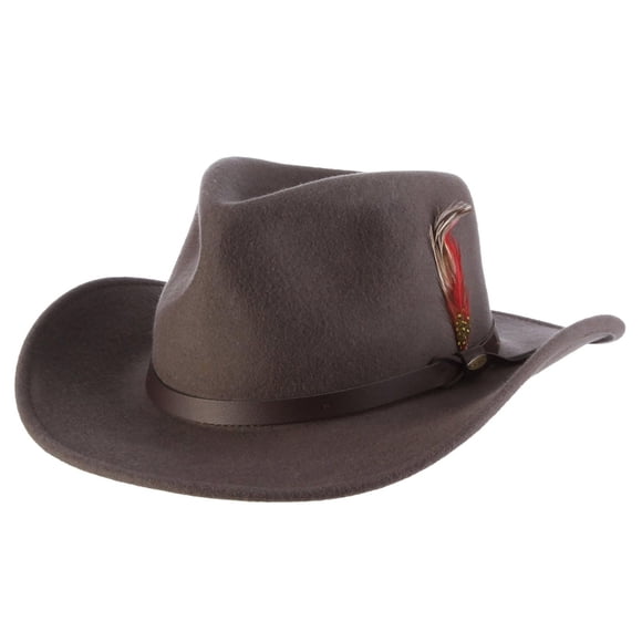 Sombrero Scala Classico de fieltro aplastable Outback gris, talla mediana
