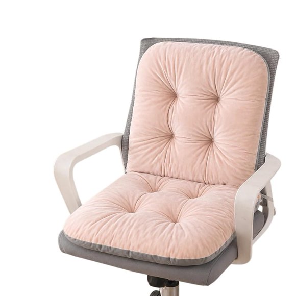 Cojín de asiento Gujuja 43x42x43 cm con soporte lumbar de terciopelo