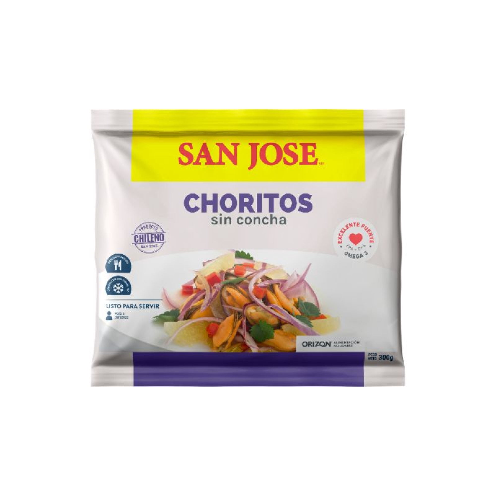 Choritos Cocidos Sin Concha Congelados 300 g San José