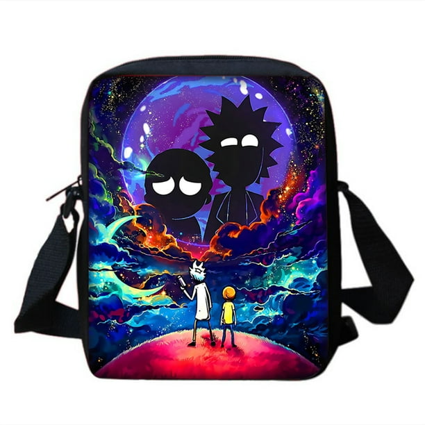 3 pcs set Funny M-mortys Cartoon R-ricks School Bag For Boy Girls with Shoulder Bags Pencil box Cartoon Backpack for Child