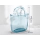 thumbnail image 2 of Jarrón OLEEK, bolsa de cristal hecha a mano, 25 cm, azul, para centros de mesa, 2 of 9