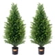 thumbnail image 1 of Árbol topiario artificial de cedro VEVOR de 36 cm con hojas adicionales, 2 unidades, 1 of 3