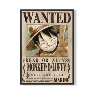 Creango - Cuadro Poster Enmarcado One Piece Luffy Decorativo