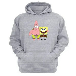 Genérico - Polerón Canguro Bob Y Patricio Gris Claro Talla L Unisex