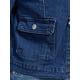 thumbnail image 5 of INSPIRE CHIC Chaqueta de Mezclilla para Mujer sin Cuello Borde Deshilachado Manga Larga Botón Frontal Chaquetas de Jean Cortas XL Azul Oscuro, 5 of 6