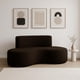 thumbnail image 2 of Sofá Curvo Moderno 3 Cuerpos Lino Café, 2 of 2
