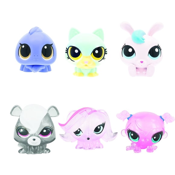 Basic Fun Littlest Pet Shop Mashems, paquete de 4 cápsulas para ciegas