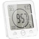 thumbnail image 1 of Reloj de baño con alarma digital LCD táctil, resistente al agua, con función de temporizador de cuenta regresiva, 3 métodos de montaje y pilas (blanco), 1 of 7