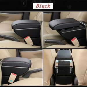 Genérico - Apoya Brazos Universal Eco Cuero Con Costura Roja