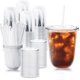thumbnail image 1 of Vaso de plástico transparente Alaeseje 473 ml (Pack de 100) con tapas y pajillas, 1 of 7