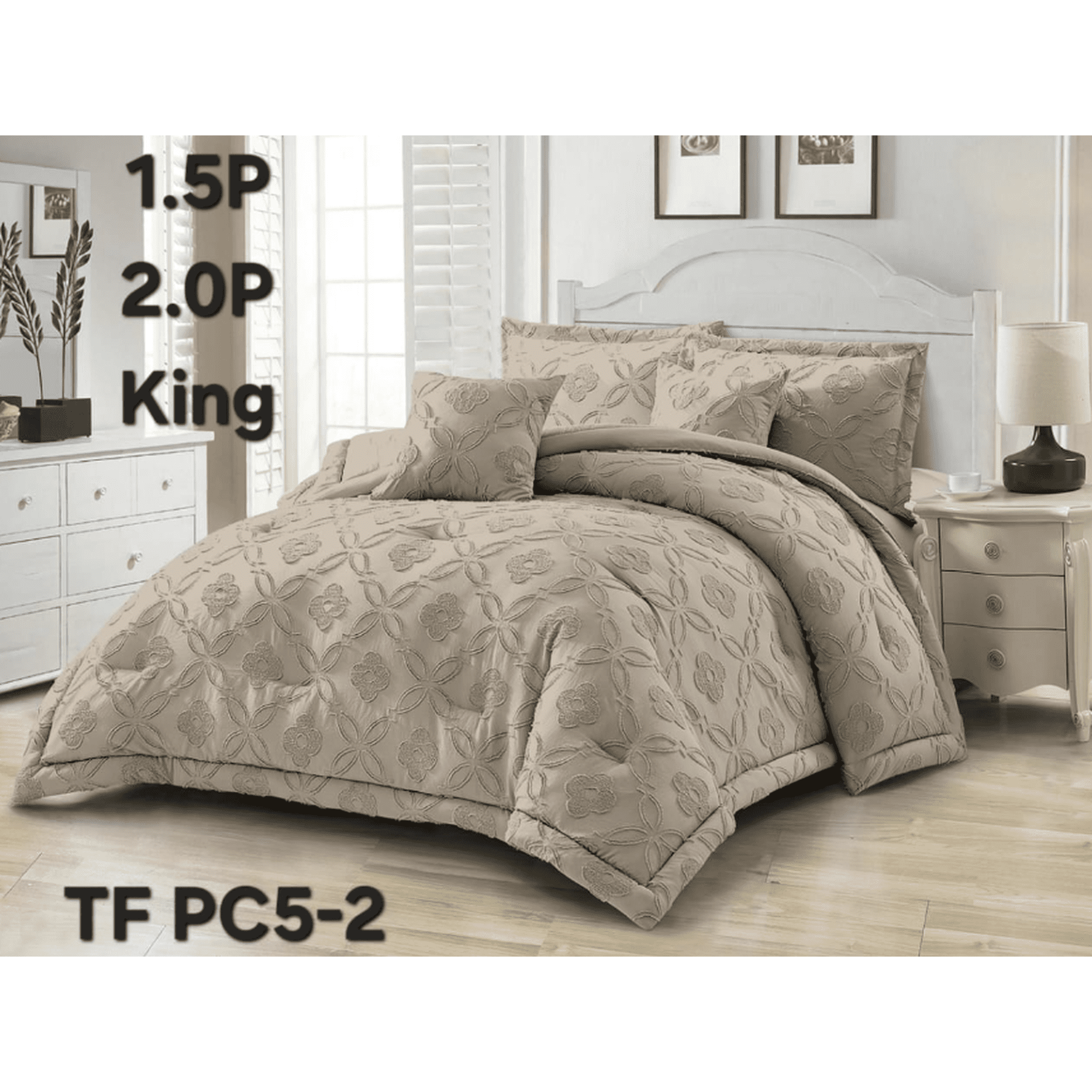 Ttodostore - Cubrecama De Verano King Semi Acolchado Diseño Flores
