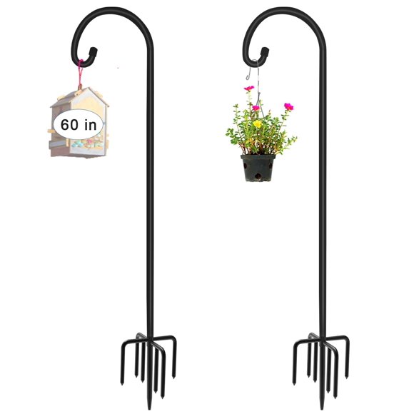 Ganchos de Pastor para Exterior Artigarden de 152 cm con Base de 5 Puntas, Paquete de 2