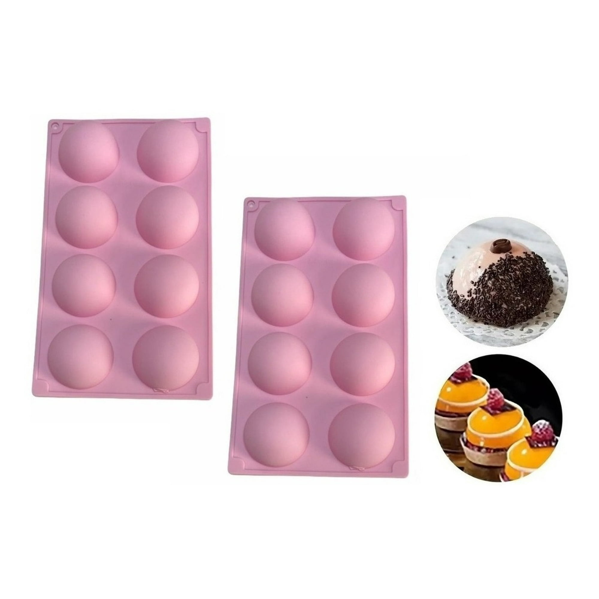 Genérico - Pack 2 Molde De Silicona Molde Silicona Molde 8 Media Esfera