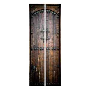 Bothyi - 2X Papel Tapiz De Puerta 3D Arte De Pared Carteles Reutilizables Impermeable Decoración Del Hogar Estilo J