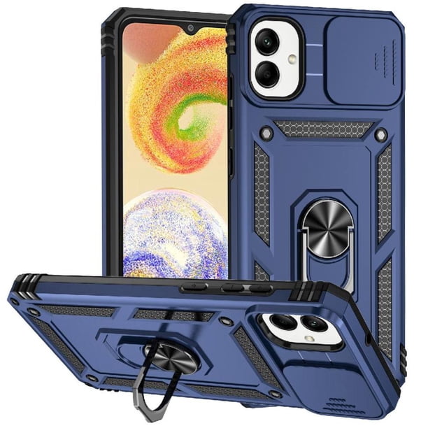 Funda Resistente Anillo Soporte Samsung Galaxy A05 Privacidad Cámara Montaje Magnético Azul