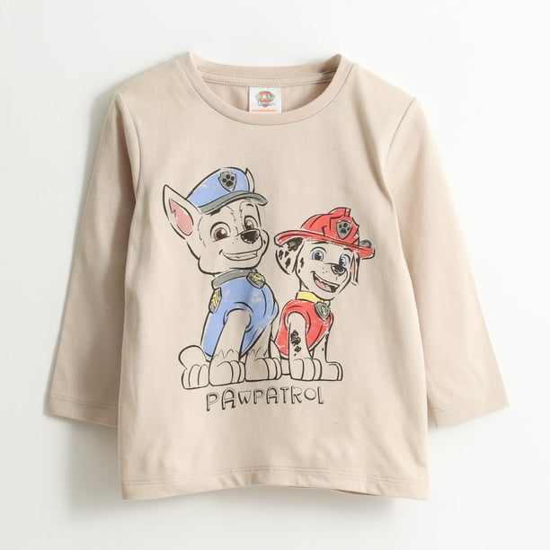 Polera Manga Larga Niño Chase & Marshall Gris Paw Patrol