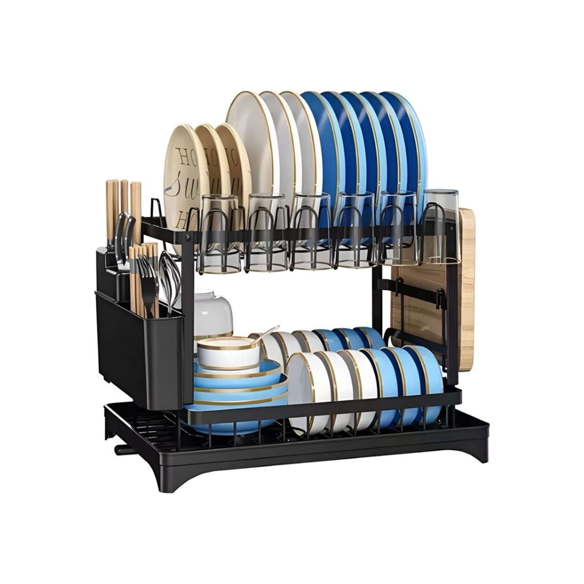 Teng Fei - Organizador Secaplatos Escurridor 2 Pisos Con Bandeja