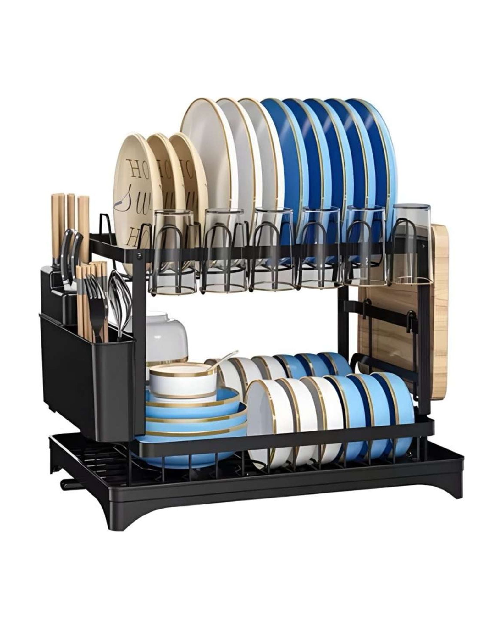 Teng Fei - Organizador Secaplatos Escurridor 2 Pisos Con Bandeja