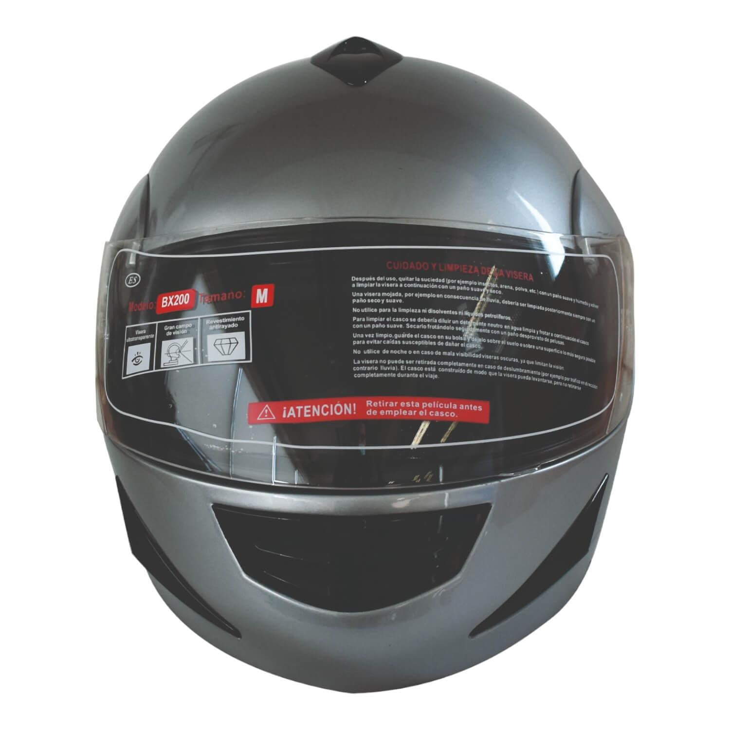 Casco Full Face Bx200 Talla M Silver Certificado Bex Plateado Tamaño Único