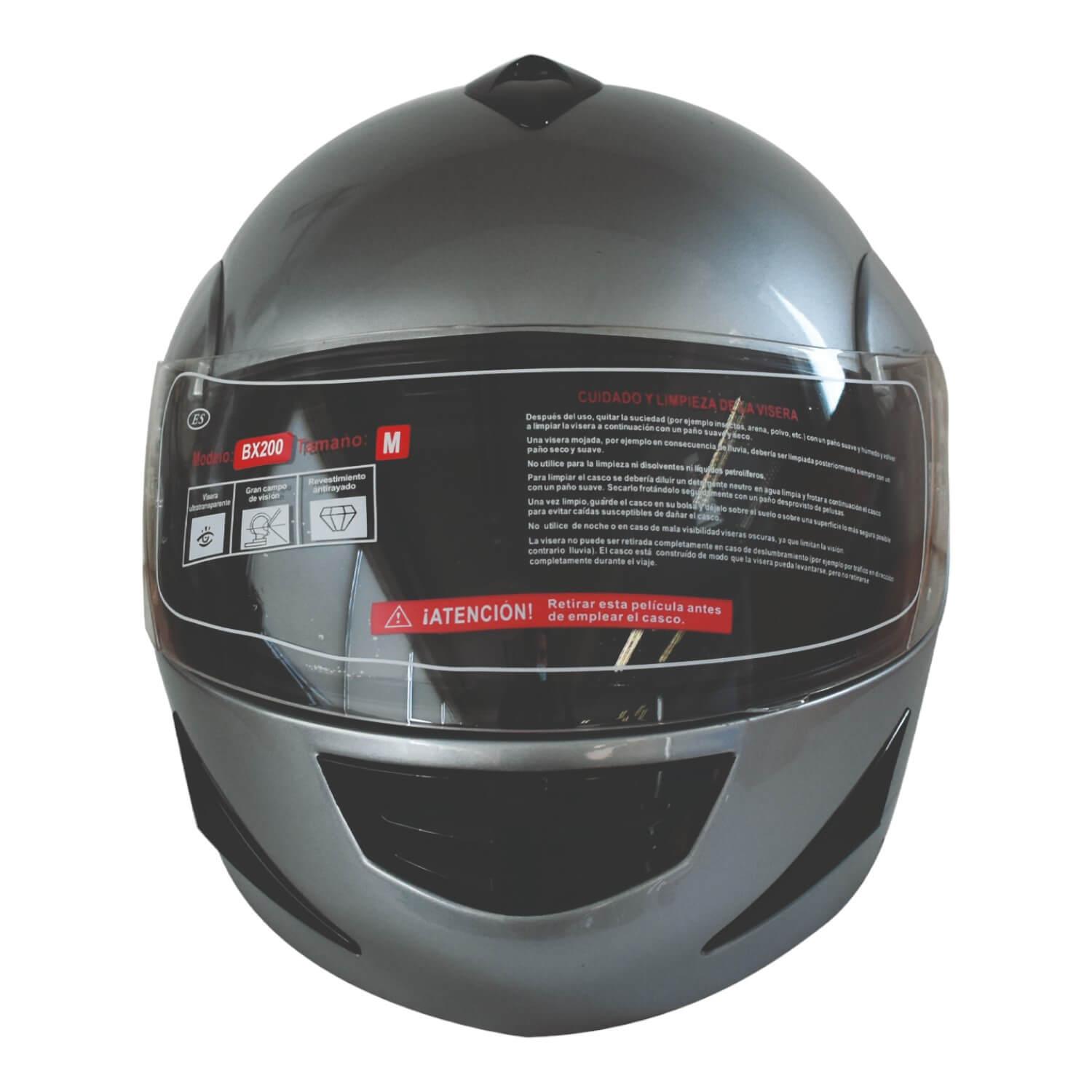 Casco Full Face Bx200 Talla M Silver Certificado Bex Plateado Tamaño Único