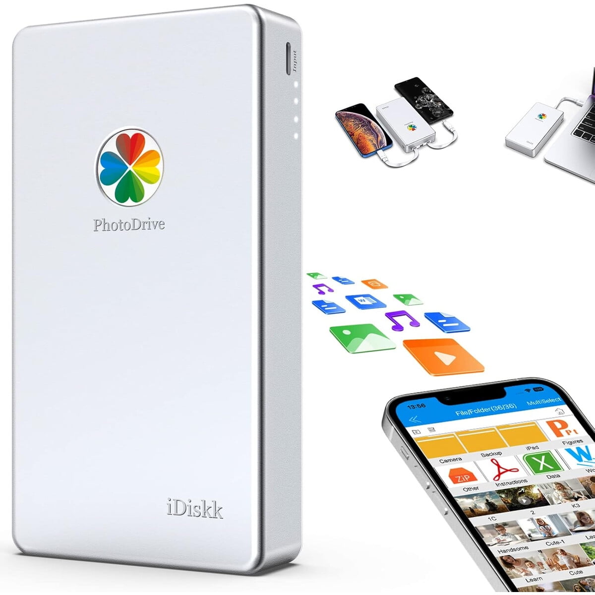 Disco Duro Externo Idiskk 2tb Mfi Usb Iphone Ipad