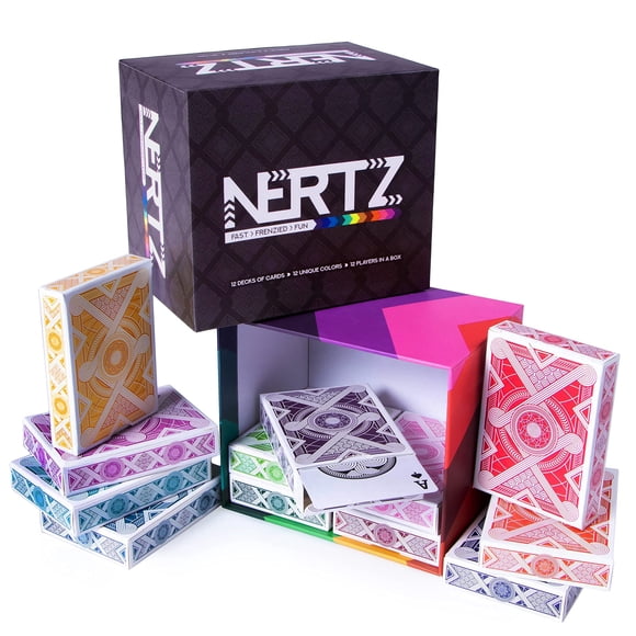 Juego de cartas Brybelly Nertz: 12 barajas de cartas de póquer estándar
