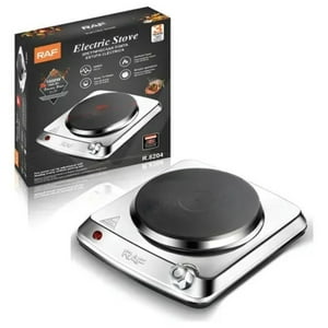 Raf - Cocina Cocinilla Eléctrica 1 Plato Acero Inoxidable Encimera 1000W Plateado