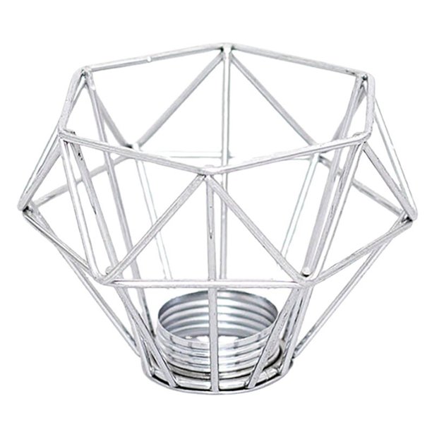 Cubierta de luz de techo de jaula de pantalla moderna, decoración colgante, cubiertas de lámpara de protección de bombilla para sala de estar, casa de , Plata Gris