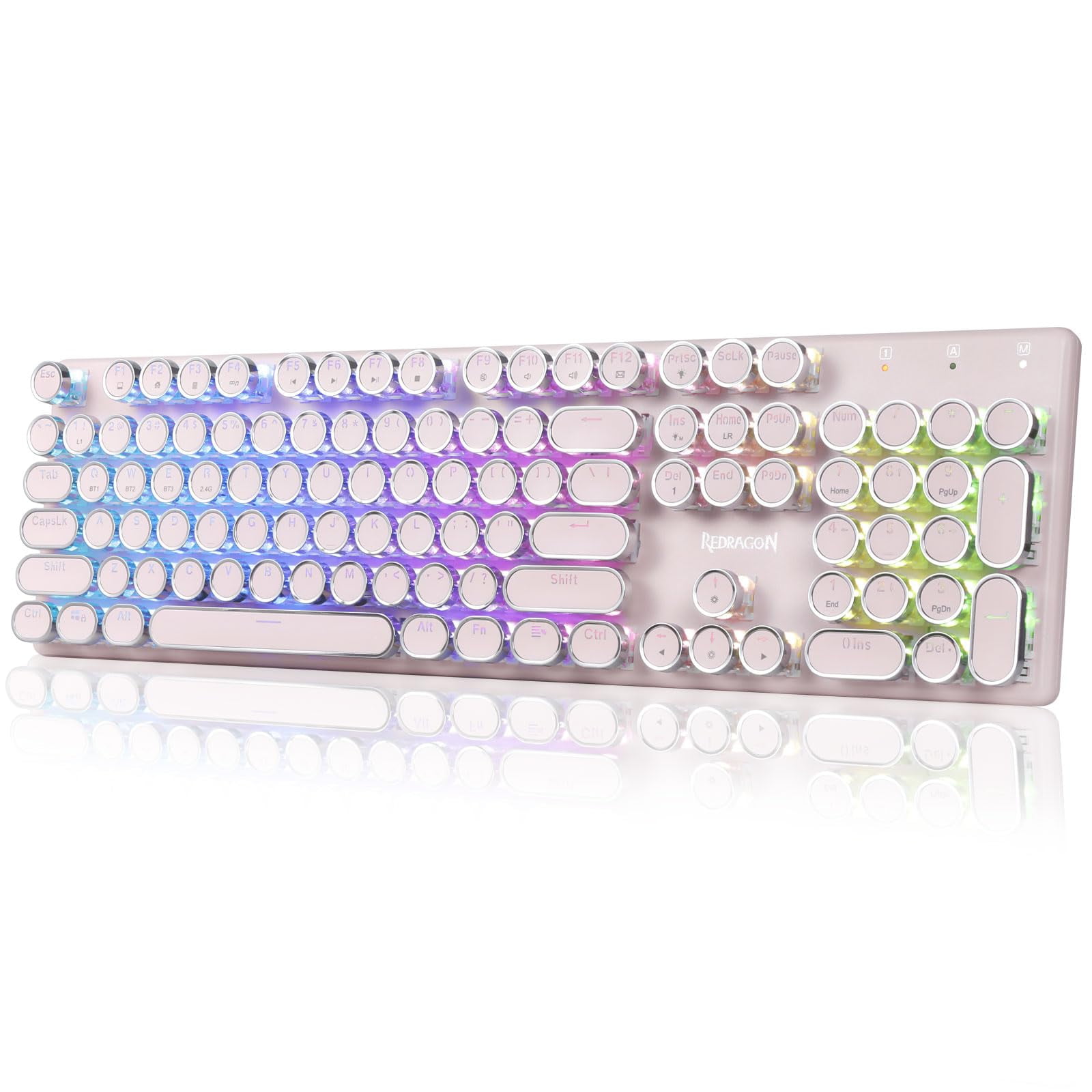 Redragon K710 Teclado Mecánico Gamer Inalámbrico Rgb Rosa