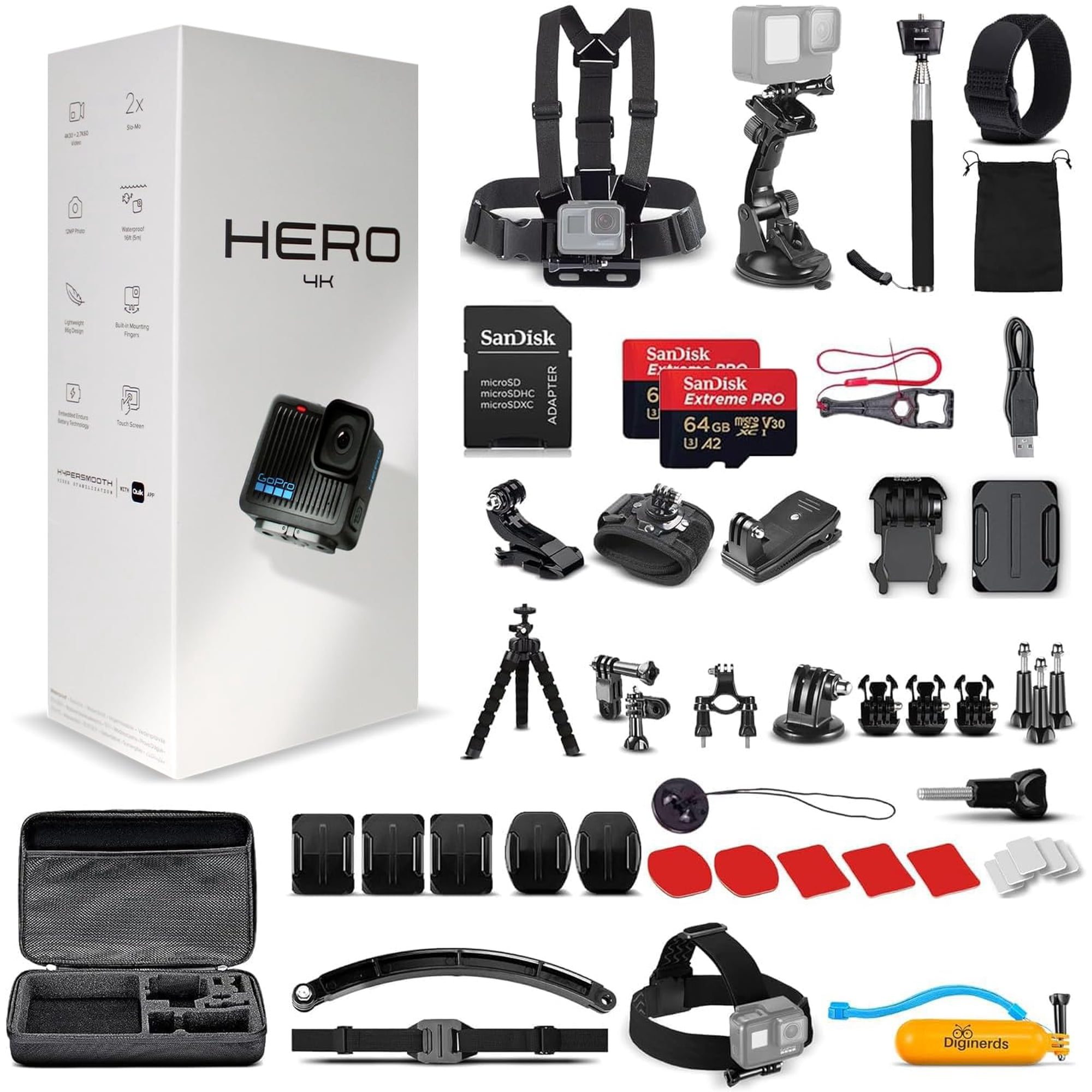 Cámara De Acción Gopro Hero Black Compact 4k Ultra Hd 12mp