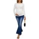 thumbnail image 2 of INSPIRE CHIC Camisetas de Maternidad para Mujeres de Manga Larga Camisas de Trabajo Florales Modernas Blusas Ajustadas para Embarazadas Túnicas 2XL Blanco, 2 of 6