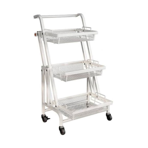 Organizador Carrito Plegable Multiuso Con Ruedas Blanco
