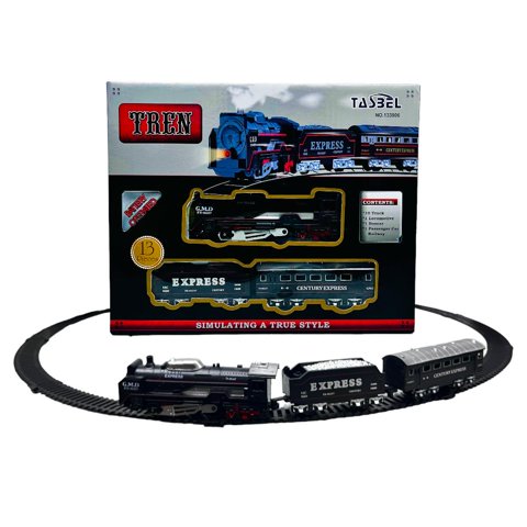 N-Ofertas - Tren Eléctrico Navideño Luces Decorativo 13 Pcs Negro