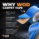thumbnail image 2 of Cinta de Doble Cara para Alfombra WOD Tape 5 cm x 7,6 m Heavy‑Duty DCCT110W, 2 of 7