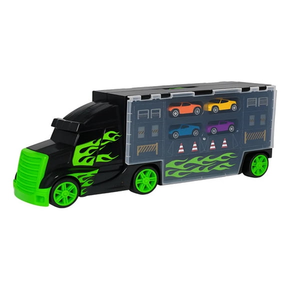 Camión Transportador Juguete 4 Autitos Metálicos Teamsterz
