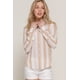 thumbnail image 5 of Camisa Fashnzfab Tejida De Rayas Anchas Manga Larga Beige, 5 of 5