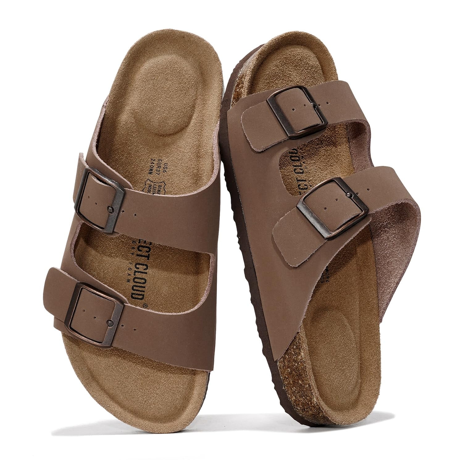 Sandalias Planas Para Mujer Project Cloud Venita Tan De Cuero Genuino