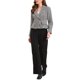 thumbnail image 2 of INSPIRE CHIC Traje de pata de gallo para mujer con solapa de muesca, botones, mangas largas, blazer casual M negro, 2 of 6