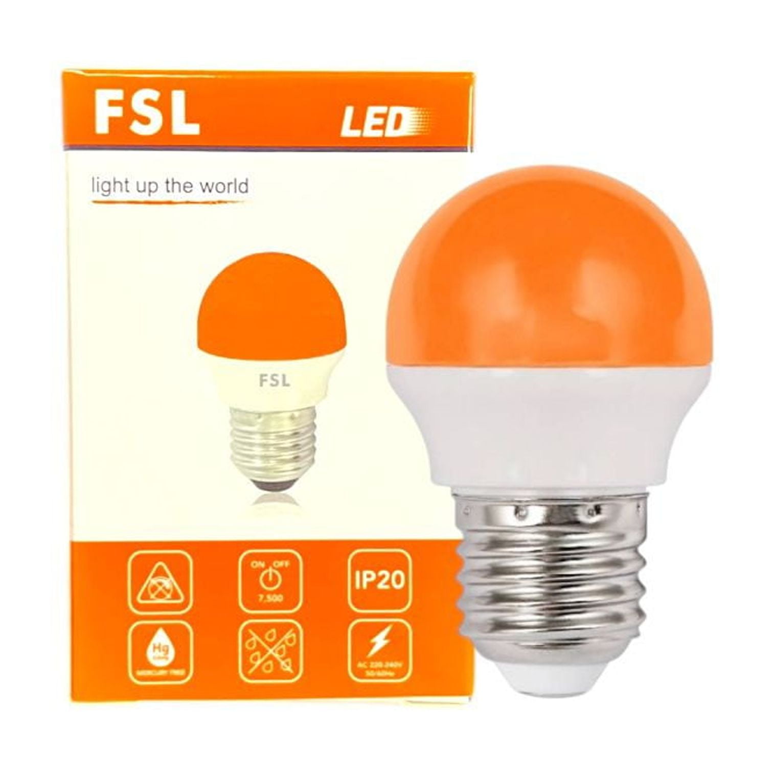 Pack X10 Guirnalda Led Decorativa G45 2w/e27 Color Naranja -fsl
