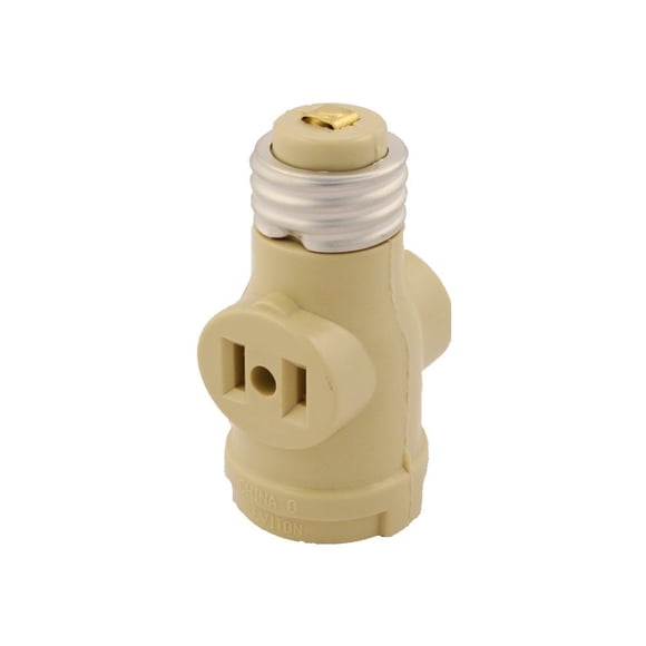 Adaptador de enchufe Leviton 1403-I, color marfil, 660 W, 125 V, base mediana