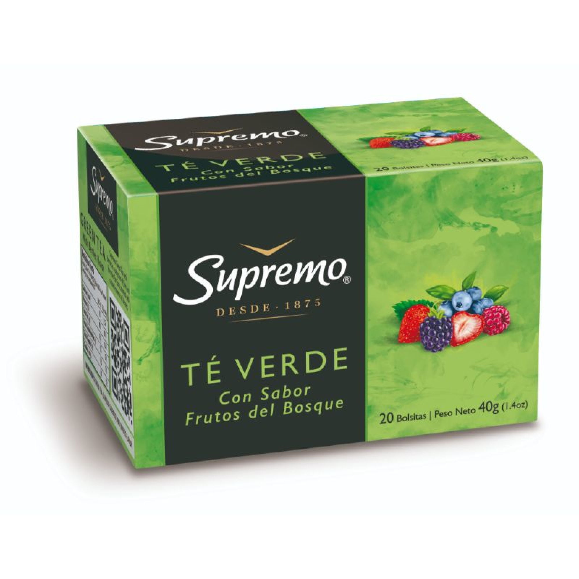 Té Verde Frutos Del Bosque Caja 40 g Supremo