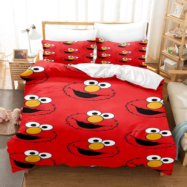 Sesame Street Duvet Cover Set Bedding 3-Piece Set 1 Quilt Cover Covers Twin Cute Printed Cartoon Bed Sheets