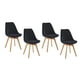 thumbnail image 1 of Pack 4 Sillas De Comedor Tulip Tapizado Terciopelo O Felpa Con Base Madera - Negro, 1 of 3