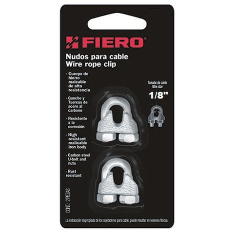 Grapa Para Cable Galvanizada 1/8"" 2 Un. - Fiero
